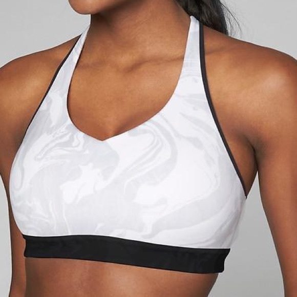 ATHLETA Pink Marble Print Transcendence Bra - Picture 2 of 9